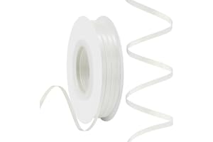 Rilisili White Satin Ribbon 1/8 Inch 50 Yards Double Faced Polyester Satin Ribbons for Gift Wrapping DIY Crafts Weddings Invitations Flower Bouquet Bow Making Home Decor Sewing