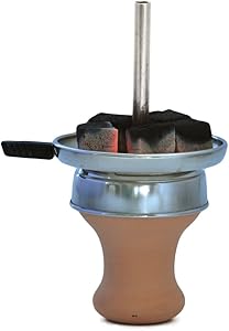 Kitosun Hookah Bowl Set Ceramic Hookah Bowl with 5Holes + Larger Charcoal Holder with Screen Shisha Heat Management Bundle