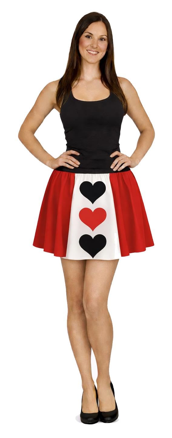The Dragons Den Adults Queen of Hearts Skirt 15" (38cm) Length World Book Day Movie Fancy Dress [L-XL]