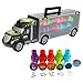 Oumoda Dinosaur Truck, Transport Car Carrier Truck Toy with 6 Dinosaurs Toys Inside and 10 Dinosaur Stamps, Gifts for Kids/Boys Toy for Ages 3, 4, 5, Years Old and Up