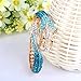 EVER FAITH Women's Austrian Crystal Cool Animal Fly Dragon Bangle Bracelet Blue Gold-Tone