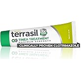 terrasil Tinea Versicolor Treatment Cream Max Strength, Antifungal Tinea Cream, Clinically Proven 1% Clotrimazole, Treats Most Ringworm & Fungal Infections, Soothing Relief of Itchy Dry Skin (1oz)