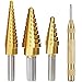 Vastar Titanium Step Drill Bit Set, 3-Piece Set & Automatic Center Punch