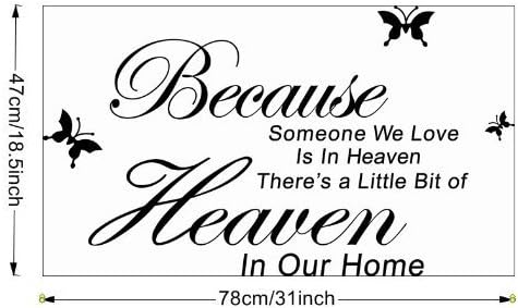 Tarmader Because Someone We Love is in Heaven There's a Little Bit of Heaven in Our Home Vinyl Wall Lettering Sticker Sayings Home Art Decal