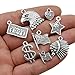 iloveDIYbeads 80pcs America Theme Charms Collection Craft Supplies Antique Silver Native American Flag Dollar Charm 4th of July USA Patriot Charms Pendants for Jewelry Making Crafting Findings (M261)