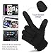 Vbiger Men Winter Warm Gloves Windproof Anti-slip Touch Screen Gloves Cold Weather Gloves Liner (L) Black
