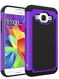 Core Prime Case, LK [Shock Absorption] Hybrid Dual Layer Armor Defender Protective Case Cover for Samsung Galaxy Core Prime (Purple)