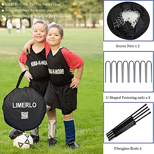 limerlo Portable Pop Up Soccer Goals Kids Soccer Net Foldable