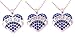 Charm.L Grace Crystal Heart Necklaces Set Mom Big Sis Middle Lil Sister
