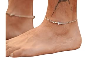 Cross anklet for men, men's anklet with silver cross charm, gray cord, gift for boyfriend, men's ankle bracelet, christian ca