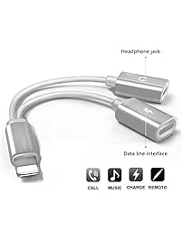 CaseyPop 2in1 Splitter Adapter Compatible Phone X/8/7.Double Ports Dual Headphone Audio Charge Adapter. Compatible iOS 10.3 or Later(Silver)
