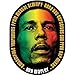 Bob Marley - Emancipate Yourself From Mental Slavery Oval Sticker / Decal with Tri-Color Face