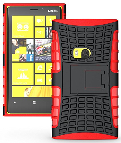 For NOKIA Lumia 920 Case, Generic Heavy Duty Armor Case Cover with Built-in Kickstand for Nokia Lumia 920 (At&t, T-mobile, Sprint, Verizon) -Red