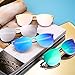 JIM HALO Trendy Rimless Mirrored Sunglasses Reflective Sun Glasses for Women Men (Matte Transparent/Mirror Gradient Blue)