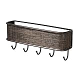 InterDesign Twillo Mail, Letter Holder, Key Rack Organizer for Entryway, Kitchen - Wall Mount, Bronze (Kitchen)
