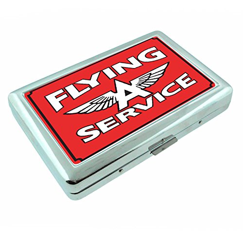 Metal Silver Cigarette Case Vintage Poster D-254 Flying Service