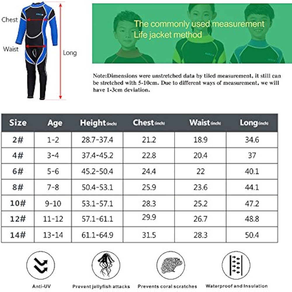 Best Kids Wetsuit Size Chart
