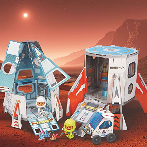 GUJO Rocket Kids Play Set, Build-Your-Own Mars Mission Rocketship - STEM Toy for Boys and Girls Ages 6-11