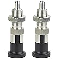 2PCS Stainless Steel Plunger Pin Tool Chest Toolbox Locking Plunger Hand Retractable Spring Plunger Self Locking Indexing Plunger Spring Loaded Plunger Knob Quick Release Pull Ring Pin Fine Teeth M8