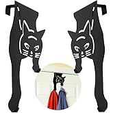 Evelots Cat Over The Door Hooks for Hanging-Set of 2 Black-Over The Door Organizer-Strong Metal Hooks