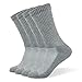 Well Knitting Diabetic Socks for Men & Women, Coolmax Medical Circulation Crew Mid Calf Socks with Seamless Toe, Non-Binding Top, and Padded Sole, 4 Pairs (Grey,L)