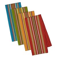 Design Imports Baja Cantina Cotton Southwest Table Linens, Dishtowel Gift Set 18-Inch by 28-Inch, Set of 4, Cantina Stripes