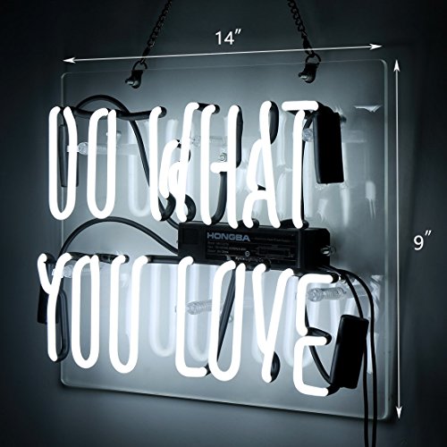 Do what you love Neon Light Sign White 14" x 9" Home Beer Bar Pub Recreation Room Lights Party Gift Windows Garage Wall Signs  - Thumbnail 2