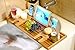 Royal Craft Wood Natural Bamboo Bathtub Caddy/Bath Serving Tray for 2: Him and Her - Luxury Bathtub Accessories Set