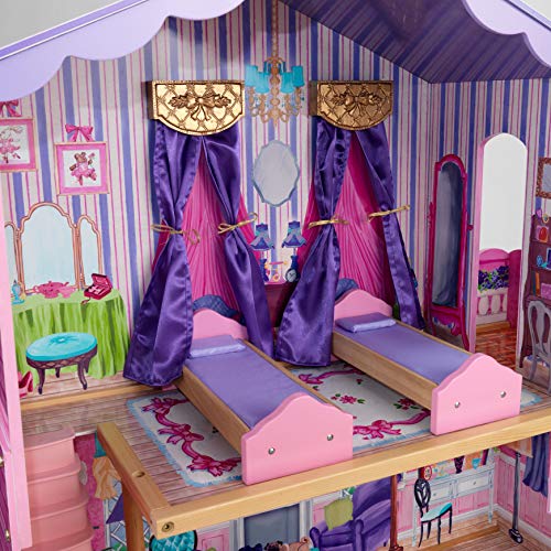 KidKraft 65082 My Dream Mansion Puppenhaus aus Holz mit Möbeln und Zubehör, Spielset mit 3 Spielebenen für 30 cm große… – Bild 6
