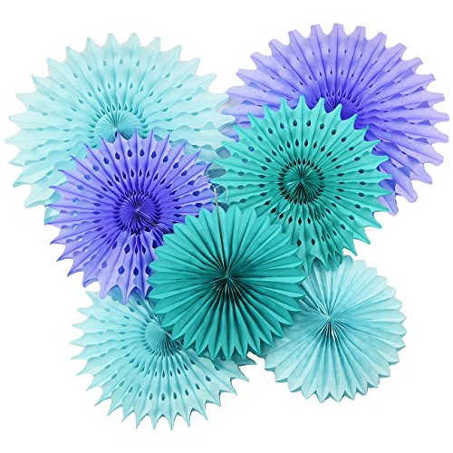 Mermaid Baby Shower Decorations Aqua Blue Teal Purple Tissue Paper