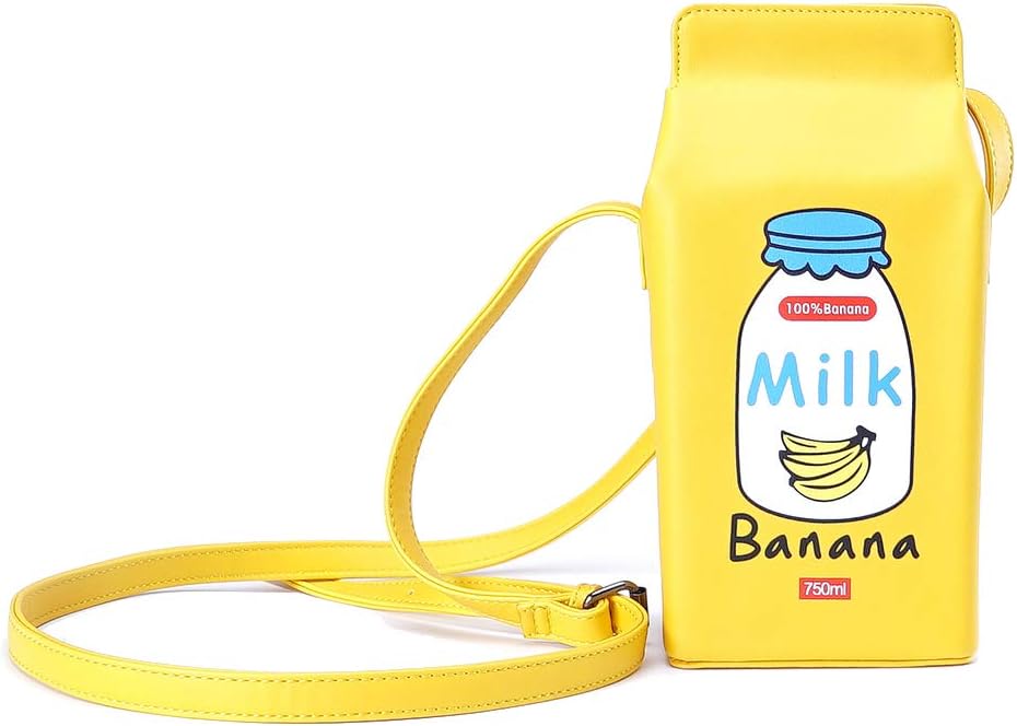 Recoproqfje Creative Milk Box Mini Shoulder Bag Kids Girls Cute Phone Cash Holder Pouch