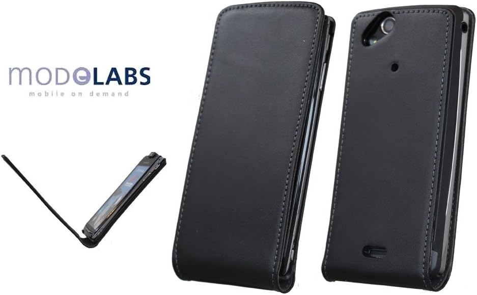 Etui coque en cuir noir avec rabat pour Sony Ericsson Xperia PLAY