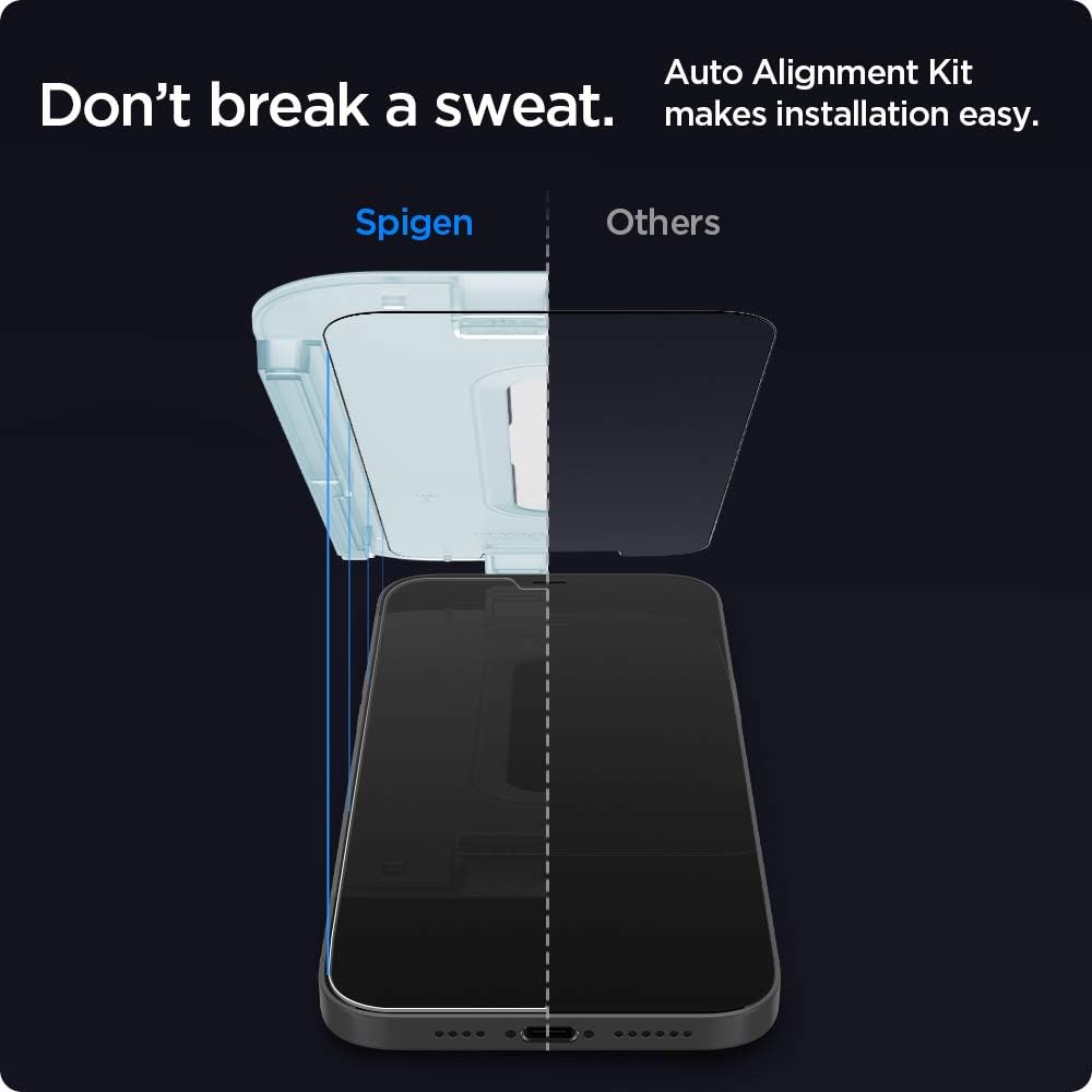 Spigen Tempered Glass Screen Protector [Glas.tR EZ Fit] designed for iPhone 12 (2020) / iPhone 12 Pro (2020) [Case Friendly] - 2 Pack
