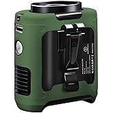 CAZOKASI 2024 Upgrade 10000mAh Waist Clip Fan Wearable Fan Portable Personal Body Fan Powerful Upto 40H Cooling and Heatstroke Prevention Fan (Gray and Orange) (10000mAh / Green)