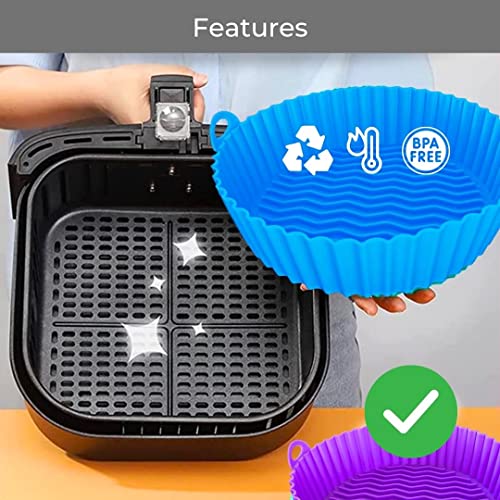 JUNPED Silicone Air Fryer Liner 3 Pack Reusable Silicone Basket To