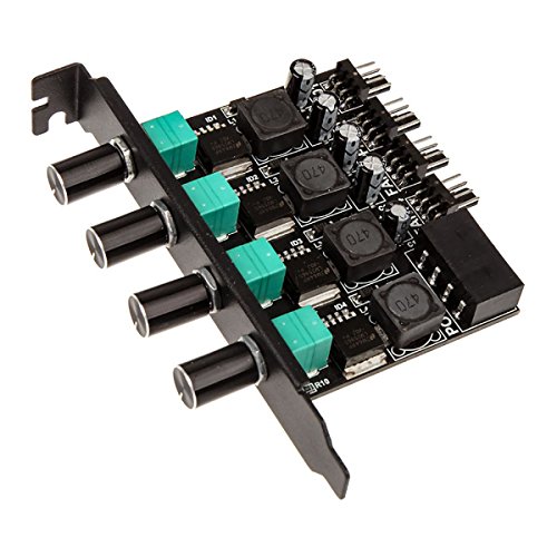 Lamptron PCI Bracket 4-Way High Power Fan Controller, Black