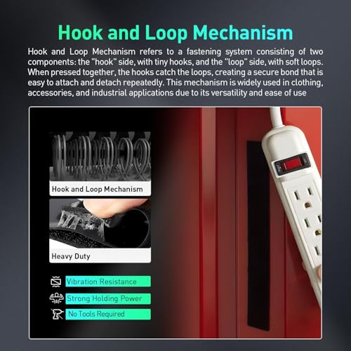 3M Velcro Strips with Adhesive, Heavy Duty Hook and Loop Tape, Strong Self Sticky Interlocking Fasteners for Sewing, Photo Frames, Carpets, Car, DIY, and Home Use (Black, 1” x 10Ft)