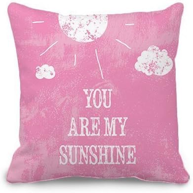 ilkin Pink Wording Soft Flannel Decorative Quotes Throw Pillow Cover Cushion Case (You Are My Sunshine#sy15)