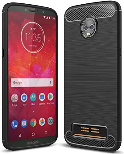 Moto Z3 Play Case, Sucnakp TPU Shock Absorption Technology Raised Bezels Protective Case Cover for Motorola Moto Z Play 3nd Gen smartphone (Black)