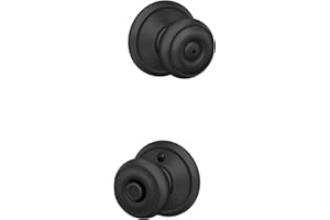 Schlage F40 GEO 622 Georgian Door Knob, Bed & Bath Privacy Lock, Matte Black