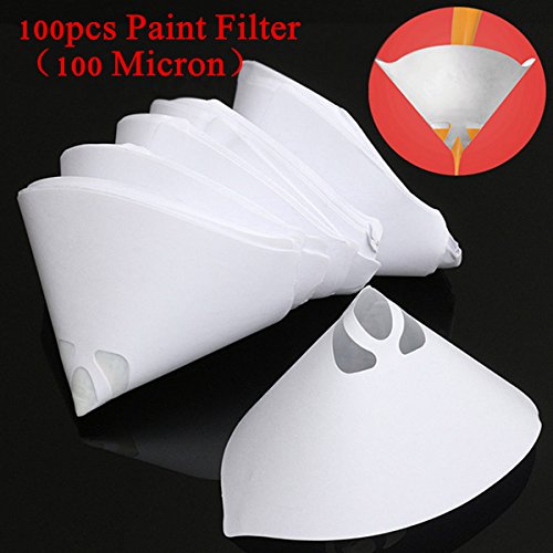 Jeteven Strainer Cone Silicone Funnel Filter Tip Cone Shaped Fine Nylon Mesh Funnel W/Hooks Disposable (100pcs)