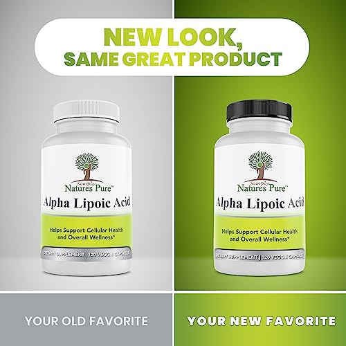 Simply Natures Pure Alpha Lipoic Acid 600mg 120 Veggie Capsules, Non-GMO Thioctic Acid 4 Month Supply