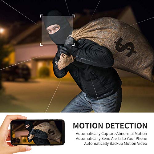 Dericam WiFi Outdoor Security Camera 1080P@30fps Full HD Wi-Fi Bullet Camera, with Powerful 4db Enhanced Wi-Fi Antenna, External SD Card Slot Available and Up to 128GB, B2, Black