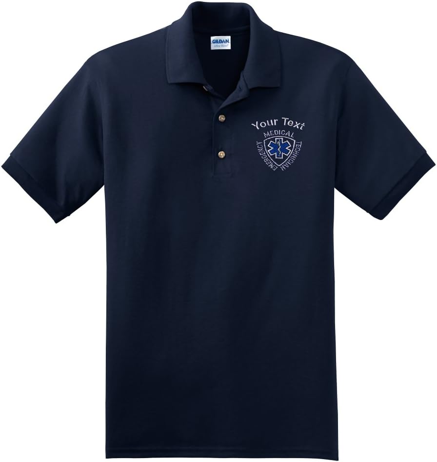 Personalized Custom Embroidered EMT, EMS or EMR Symbol Polo Shirt