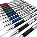 Zebra F-301 - Stainless Steel Retractable Ballpoint Pen - 0.7mm Medium - BLUE Ink - Black, Blue, Green, Maroon Barrel - Pack of 12