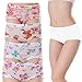 MyGxR Breathable Silky Ice Silk Sexy Cute Women Briefs Underwear Bikini Mid Rised with White Color for Girls Pack of 5 Size 7 8 (US 7-9/XL)