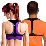 Back Posture Corrector for Women & Men + Bonus Wrist Brace - Comfortable Clavicle Support & Straightener for Slouching - Adjustable Brace for Back, Neck & Shoulder Pain Relief - Discreet Under Clothes
