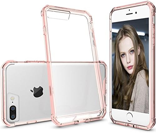 iPhone 7 Plus Clear Case, BOTXHN Armor Shockproof TPU Soft Frame Transparent Clear Hard Back Panel Slim Protective Case Skin Cover [Scratch Resistant] for Apple iPhone 7 Plus (5.5 inch) - Rose Gold