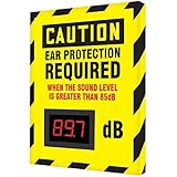 Accuform SCS601 Decibel Meter Sign, 12 x 10 inch