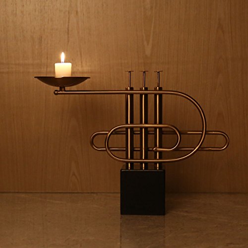 image for Tooarts Cornet Candlestick --High Music Element Marble Base Candleligh